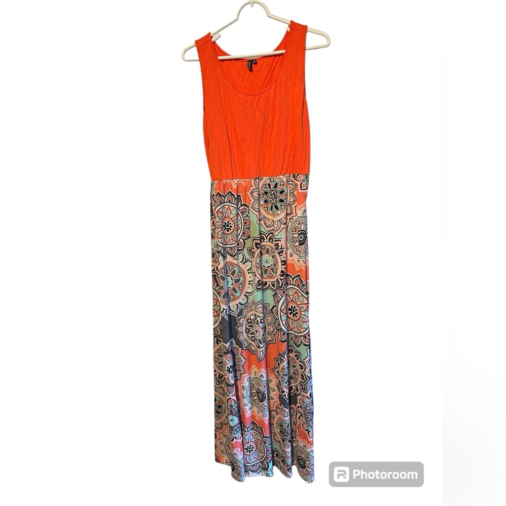 Zattcus Maxi Style Sleeveless Dress‎ Multicolored Size XL